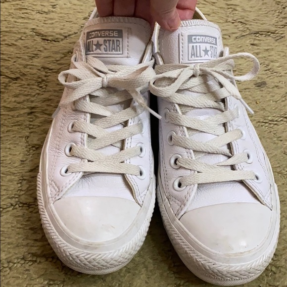 Converse White Leather Women’s Size 7 - Picture 1 of 4